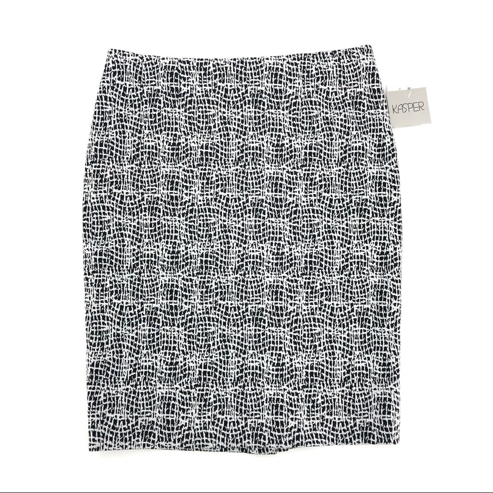 Kasper Black & White Layered Midi Skirt | New With Tags